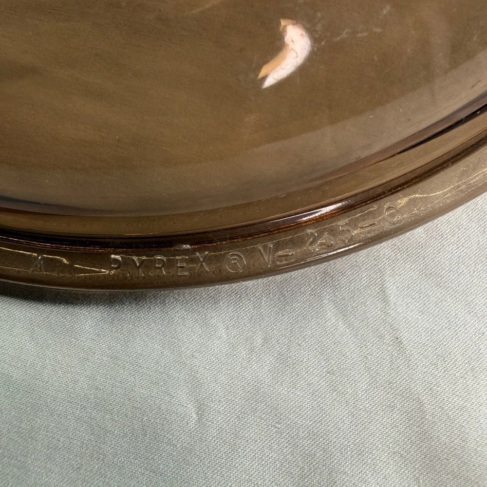 Pyrex Vision Amber Brown Glass Lid V-2.5-C Replacement Cover 2.5L Round Knob 8in